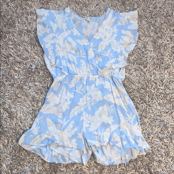 h&m blue romper